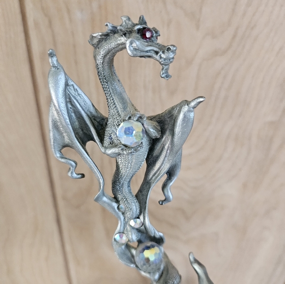 Perth Pewter Spell Of The Dragon By Ray Lamb 1986 LE 09 1509/2500 Wizard Statue - Picture 2 of 11